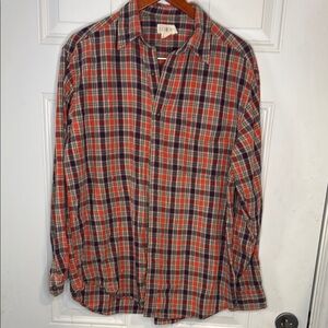 J. Crew Red and Blue Casual Button Down Shirt